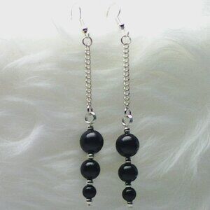 No1810 Handmade earrings with polished stones